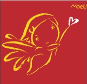 Noel — Music for Christmas (album cover art: red background a golden angel stencil)